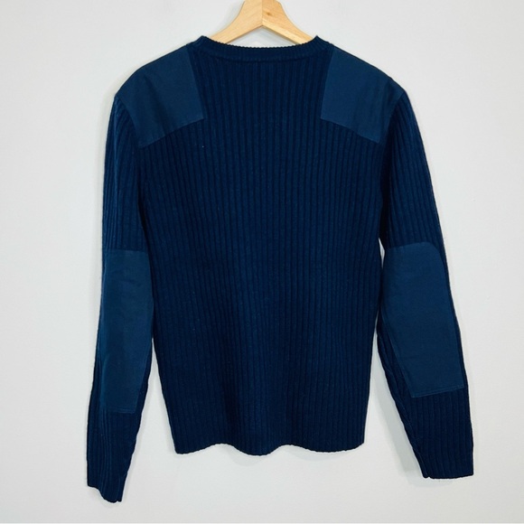 Quaker Marine Supple Navy Ribbed Wool Crewneck S - Picture 7 of 7